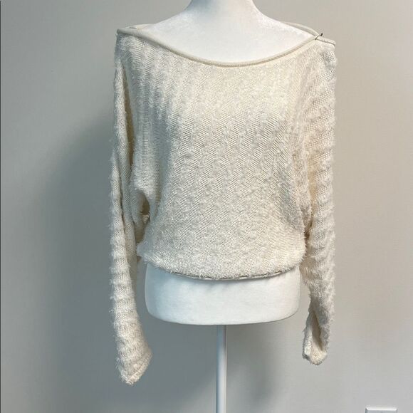 Free People Harleigh Sweater Top Ivory XS - Picture 2 of 8